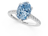 White gold Fancy Blue Oval  Solitaire Diamond Engagement Ring with Pave Band and Six-Prong Setting_20