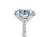 White gold Fancy Blue Oval  Solitaire Diamond Engagement Ring with Pave Band and Six-Prong Setting_26