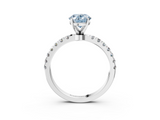 White gold Fancy Blue Oval  Solitaire Diamond Pavé Band with Four-Prong Setting_31