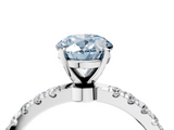 White gold Fancy Blue Oval  Solitaire Diamond Pavé Band with Four-Prong Setting_32