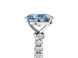 White gold Fancy Blue Oval  Solitaire Diamond Pavé Band with Four-Prong Setting_33