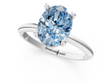 White gold Fancy Blue Oval  Solitaire Diamond Ring with 4-Prong Setting on a Classic Band_4