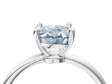 White gold Fancy Blue Oval  Solitaire Diamond Ring with 4-Prong Setting on a Classic Band_7