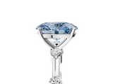 White gold Fancy Blue Oval  Solitaire Diamond Ring with Bezel Set Side Stones and Prong Setting_8