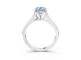 White gold Fancy Blue Oval  Solitaire Diamond Ring with Cathedral Band and Four-Prong Setting_69