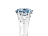 White gold Fancy Blue Oval  Solitaire Diamond Ring with Cathedral Band and Four-Prong Setting_71
