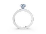 White gold Fancy Blue Oval  Solitaire Diamond Ring with Channel-Set Baguette Band and Four-Prong Setting_88