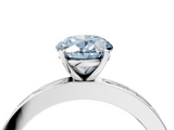 White gold Fancy Blue Oval  Solitaire Diamond Ring with Channel-Set Baguette Band and Four-Prong Setting_89