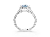 White gold Fancy Blue Oval  Solitaire Diamond Ring with Channel Set Band and Bezel Prong Setting_59