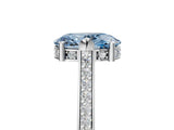 White gold Fancy Blue Oval  Solitaire Diamond Ring with Channel Set Band and Bezel Prong Setting_61