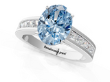 White gold Fancy Blue Oval  Solitaire Diamond Ring with Channel-Set Band and Four-Prong Setting_4