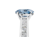White gold Fancy Blue Oval  Solitaire Diamond Ring with Channel-Set Band and Four-Prong Setting_8
