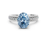 White gold Fancy Blue Oval  Solitaire Diamond Ring with Channel Set Band and Six-Prong Setting_48