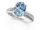 White gold Fancy Blue Oval  Solitaire Diamond Ring with Channel Set Band and Six-Prong Setting_49