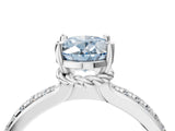 White gold Fancy Blue Oval  Solitaire Diamond Ring with Channel Set Band and Six-Prong Setting_52