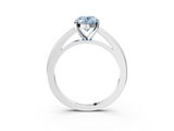 White gold Fancy Blue Oval  Solitaire Diamond Ring with Four-Prong Setting and Classic Band_6