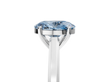 White gold Fancy Blue Oval  Solitaire Diamond Ring with Four-Prong Setting and Classic Band_8