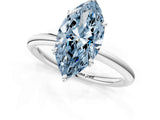 White gold Fancy Blue Oval  Solitaire Diamond Ring with Four-Prong Setting on a Plain Band_33