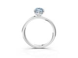 White gold Fancy Blue Oval  Solitaire Diamond Ring with Four-Prong Setting on a Plain Band_35
