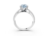 White gold Fancy Blue Oval  Solitaire Diamond Ring with Milgrain Pavé Band and Four-Prong Setting_22