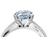 White gold Fancy Blue Oval  Solitaire Diamond Ring with Milgrain Pavé Band and Four-Prong Setting_24