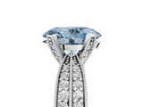 White gold Fancy Blue Oval  Solitaire Diamond Ring with Milgrain Pavé Band and Four-Prong Setting_25