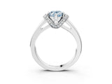 White gold Fancy Blue Oval  Solitaire Diamond Ring with Pave Band and Six-Prong Setting_35