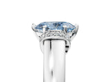 White gold Fancy Blue Oval  Solitaire Diamond Ring with Pave Band and Six-Prong Setting_37