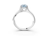 White gold Fancy Blue Oval  Solitaire Diamond Ring with Six-Prong Cathedral Setting_35