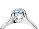 White gold Fancy Blue Oval  Solitaire Diamond Ring with Six-Prong Cathedral Setting_36