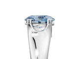 White gold Fancy Blue Oval  Solitaire Diamond Ring with Six-Prong Cathedral Setting_37