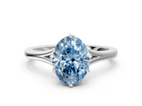 White gold Fancy Blue Oval  Solitaire Diamond Ring with Six-Prong Setting and Tapered Band_17