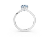 White gold Fancy Blue Oval  Solitaire Diamond Ring with Six-Prong Setting and Tapered Band_20