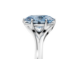 White gold Fancy Blue Oval  Solitaire Diamond Ring with Six-Prong Setting and Tapered Band_22