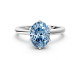 White gold Fancy Blue Oval  Solitaire Diamond Ring with Six-Prong Setting on a Classic Band_3