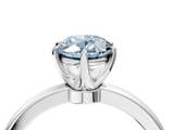 White gold Fancy Blue Oval  Solitaire Diamond Ring with Six-Prong Setting on a Classic Band_7