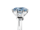 White gold Fancy Blue Oval  Solitaire Diamond Ring with Six-Prong Setting on a Classic Band_8