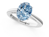 White gold Fancy Blue Oval  Solitaire Diamond Ring with Split Shank and Four-Prong Setting_21