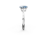 White gold Fancy Blue Oval  Solitaire Diamond Ring with Split Shank and Four-Prong Setting_22