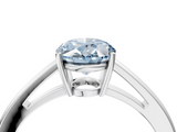 White gold Fancy Blue Oval  Solitaire Diamond Ring with Split Shank and Four-Prong Setting_23