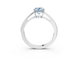 White gold Fancy Blue Oval  Solitaire Diamond Ring with Split Shank and Four-Prong Setting_23