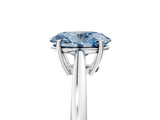 White gold Fancy Blue Oval  Solitaire Diamond Ring with Split Shank and Four-Prong Setting_24