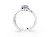 White gold Fancy Blue Oval  Solitaire Diamond Ring with Split Shank and Prong Setting_44