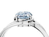 White gold Fancy Blue Oval  Solitaire Diamond Ring with Split Shank and Prong Setting_45