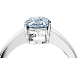 White gold Fancy Blue Oval  Solitaire Diamond Ring with Tapered Band and Four-Prong Setting_53