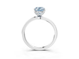 White gold Fancy Blue Oval  Solitaire Diamond Ring with Thin Band and Four-Prong Setting_15