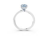 White gold Fancy Blue Oval  Solitaire Diamond Ring with Thin Band and Four-Prong Setting_6