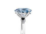 White gold Fancy Blue Oval  Solitaire Diamond Ring with Thin Band and Four-Prong Setting_8