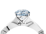 White gold Fancy Blue Oval  Solitaire Diamond Twisted Band with Four-Prong Setting_119