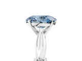 White gold Fancy Blue Oval  Solitaire Diamond Twisted Band with Four-Prong Setting_120